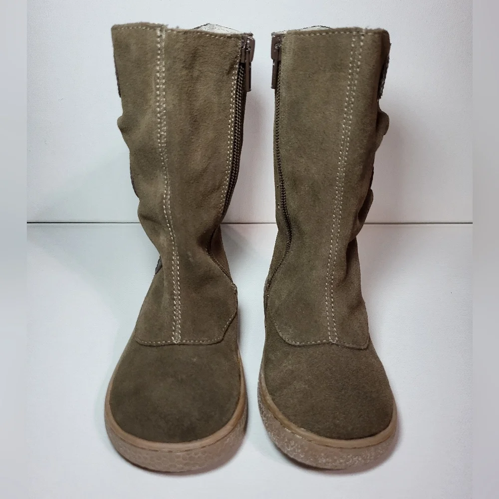 Livie and Luca Tiempo Suede Brown Leather Boots Toddler Girl's Size 7